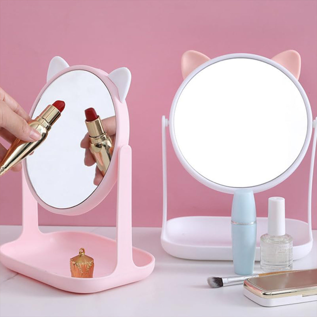 Espejo de tocador giratorio con orejas de gato