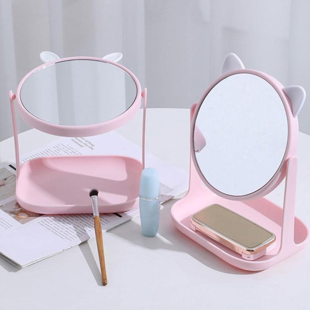 Espejo de tocador giratorio con orejas de gato
