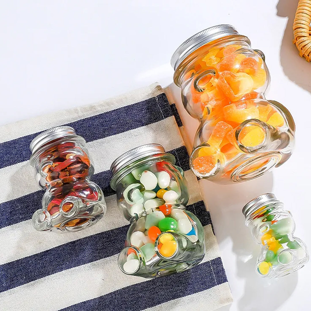 Recipiente de vidrio con forma de oso