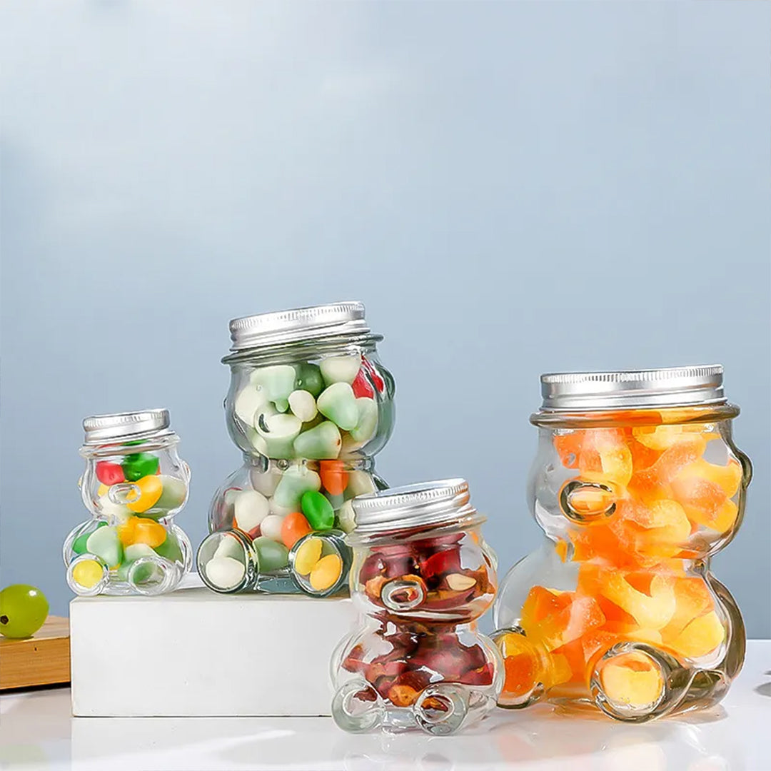 Recipiente de vidrio con forma de oso