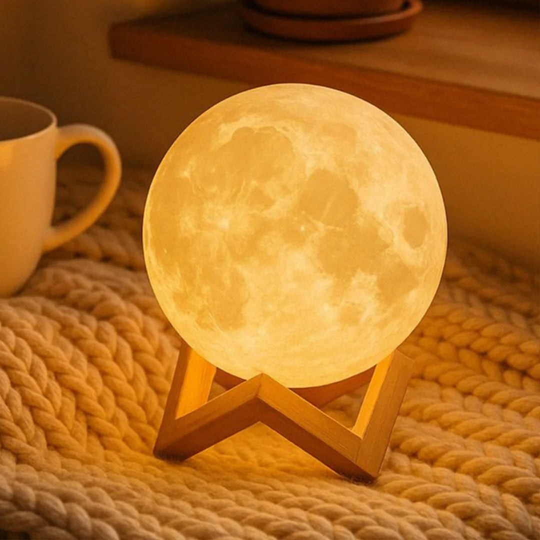 Lámpara de luz de luna con base