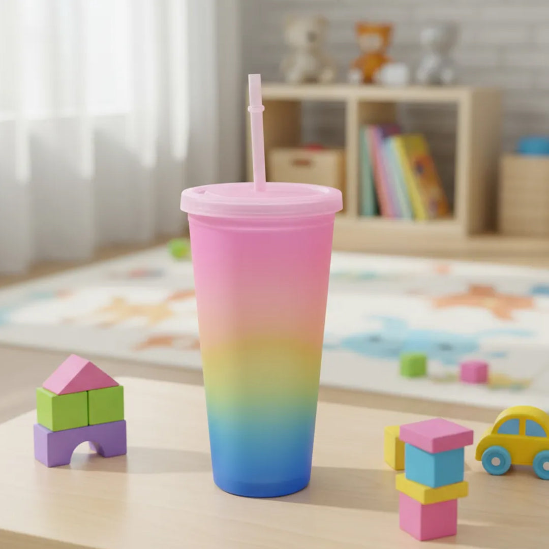 Vaso de acrílico multicolor con sorbito 450ml