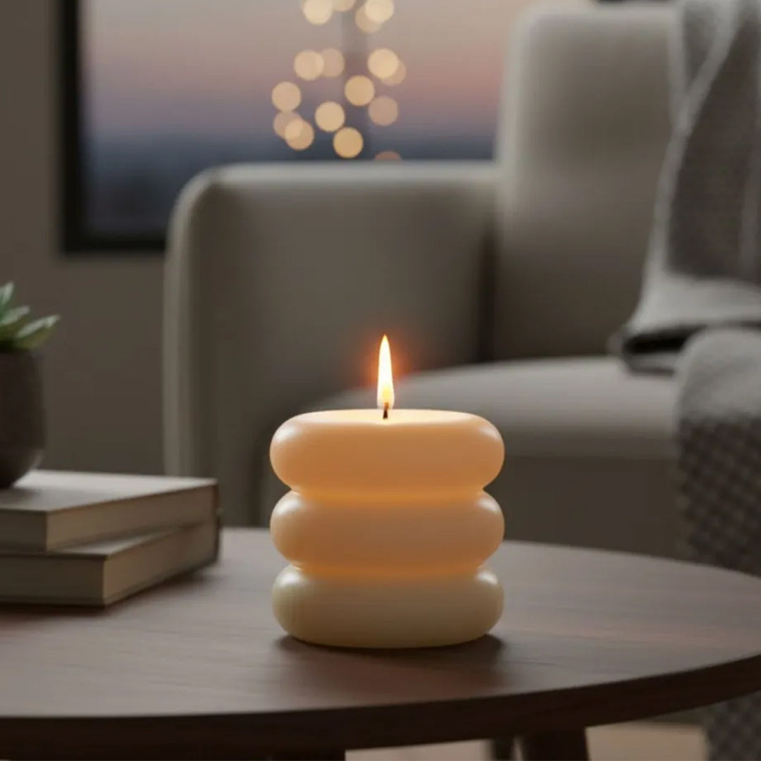 Vela cilíndrica con aroma floral